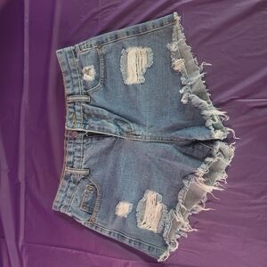 Distressed Denim Women Shorts